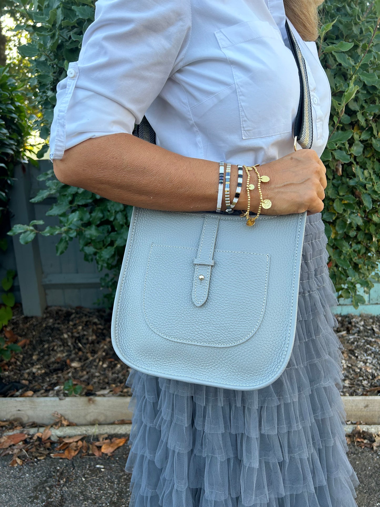 Portofino Leather Bag | Grey