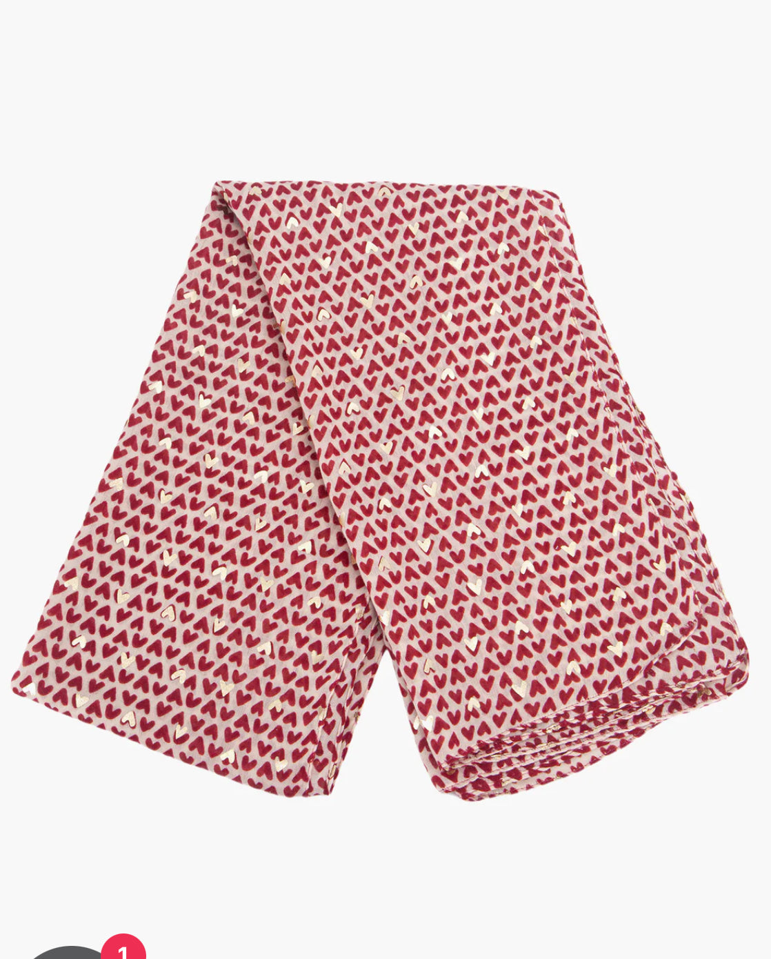 Sasha Heart Print Scarf | Berry