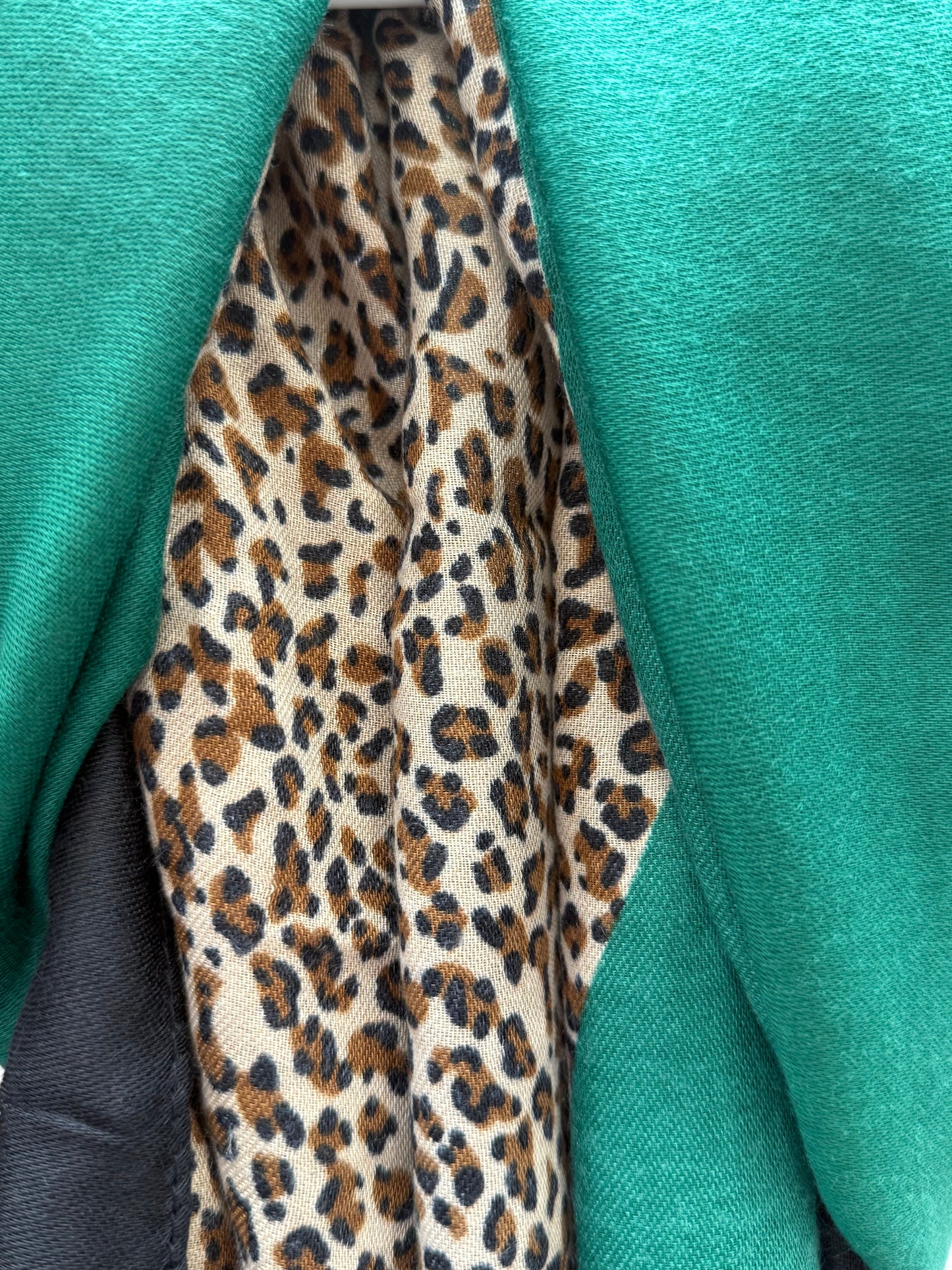Leopard Colour Block Scarf | Green