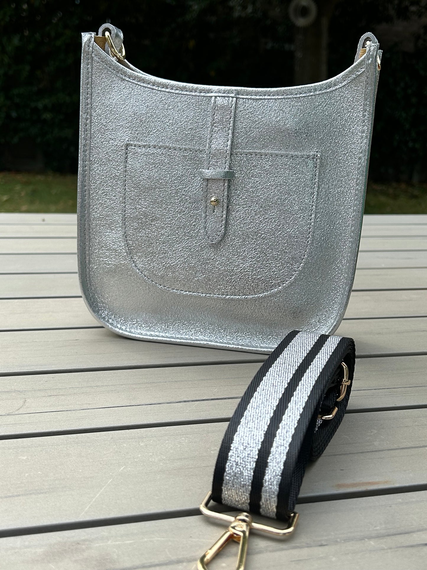 Portofino Leather Bag | Silver
