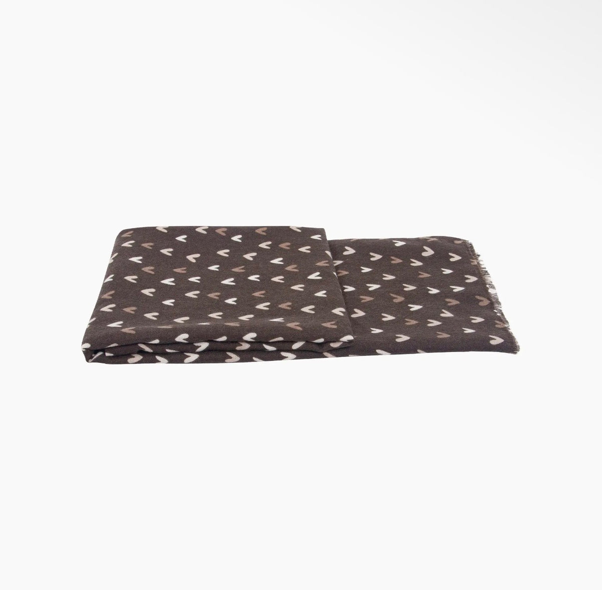 Sasha Heart Print Scarf | Brown