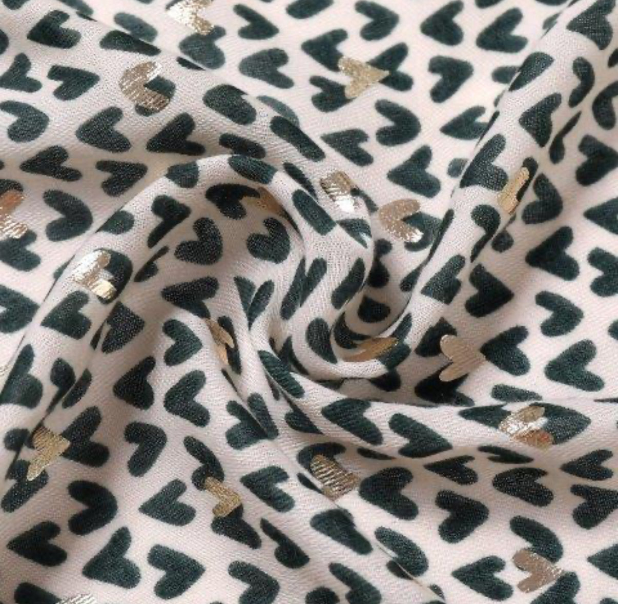 Sasha Heart Print Scarf | Olive