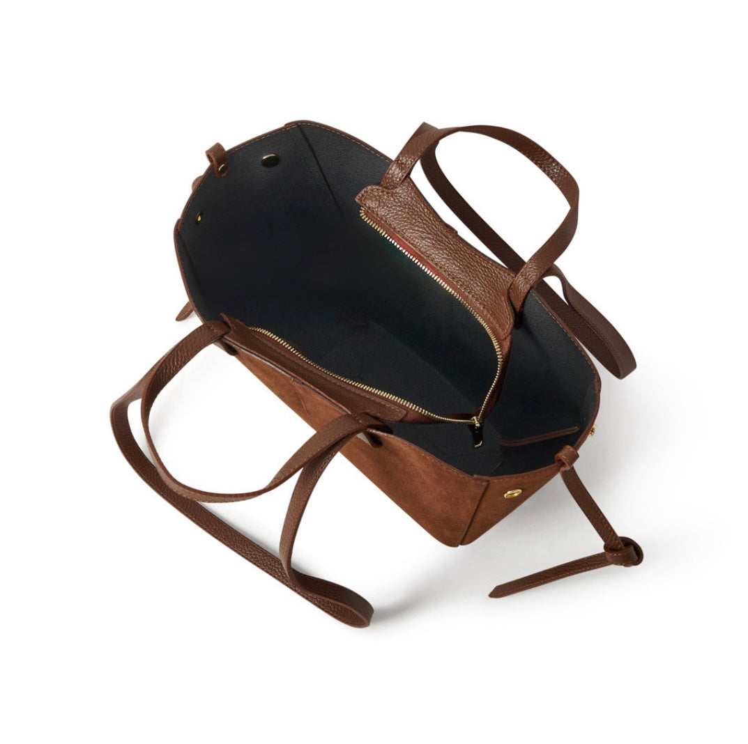 Genova Suede Tote Bag | Brown