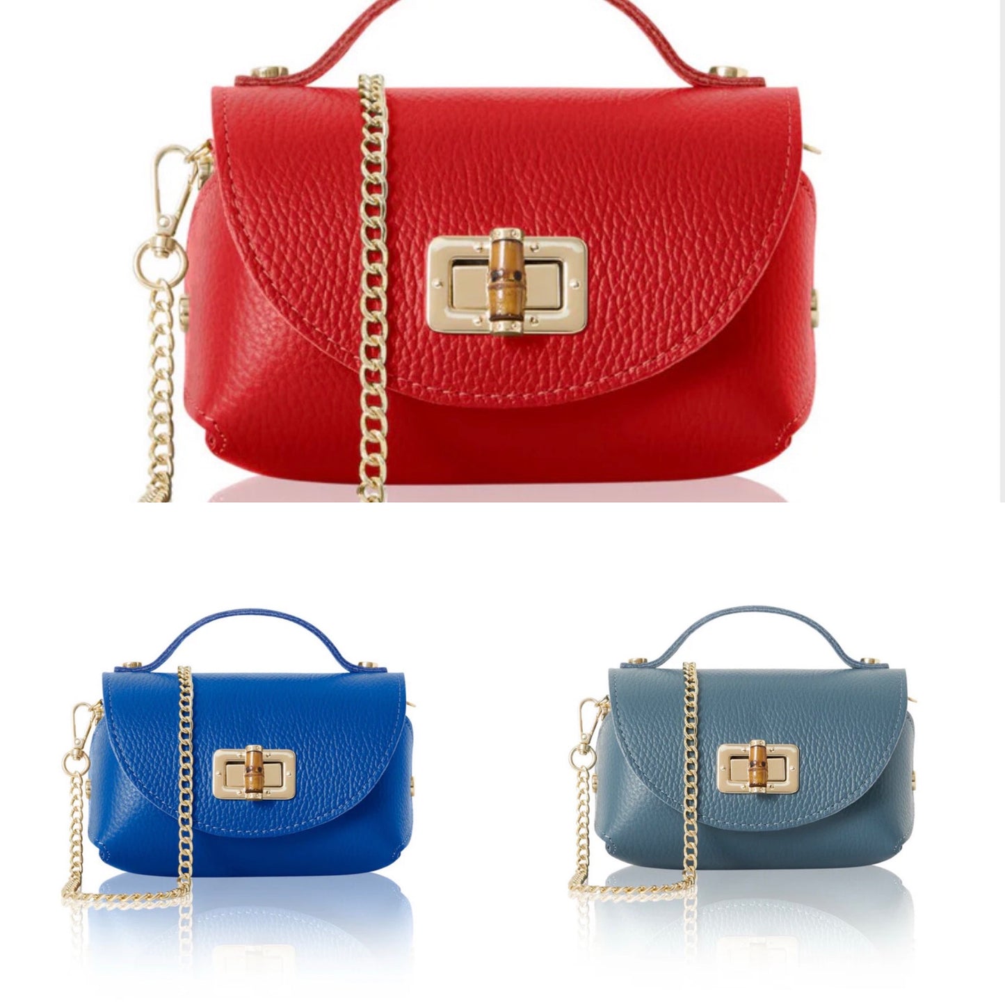 Milano Mini Leather Bag | Silver