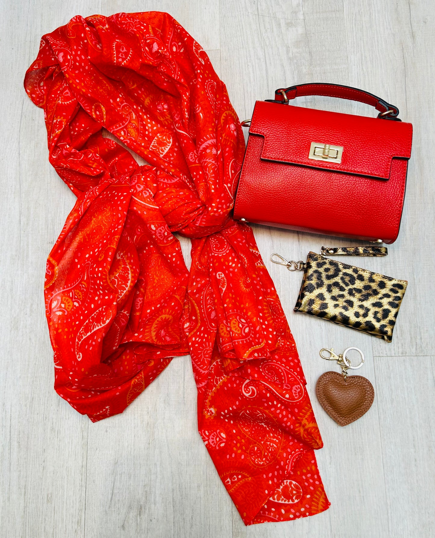 Paisley Print Sarong/Scarf | Red