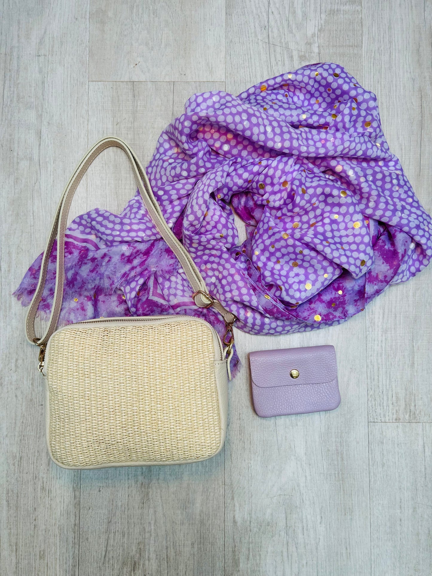 Leather Credit Card Coin Purse | Lilac