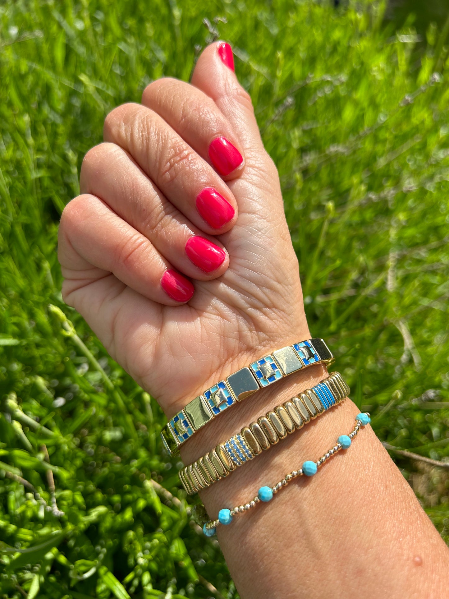 Bleu Tile Bracelet | Blue & Gold