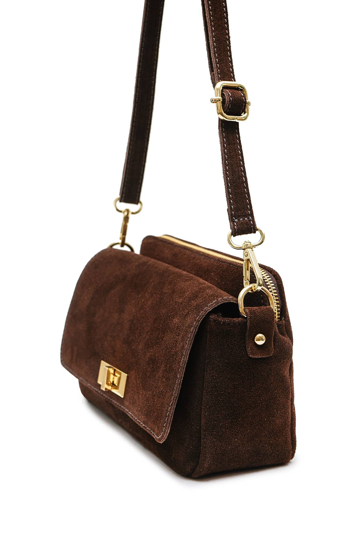 Rosa Suede Bag | Chocolate Brown