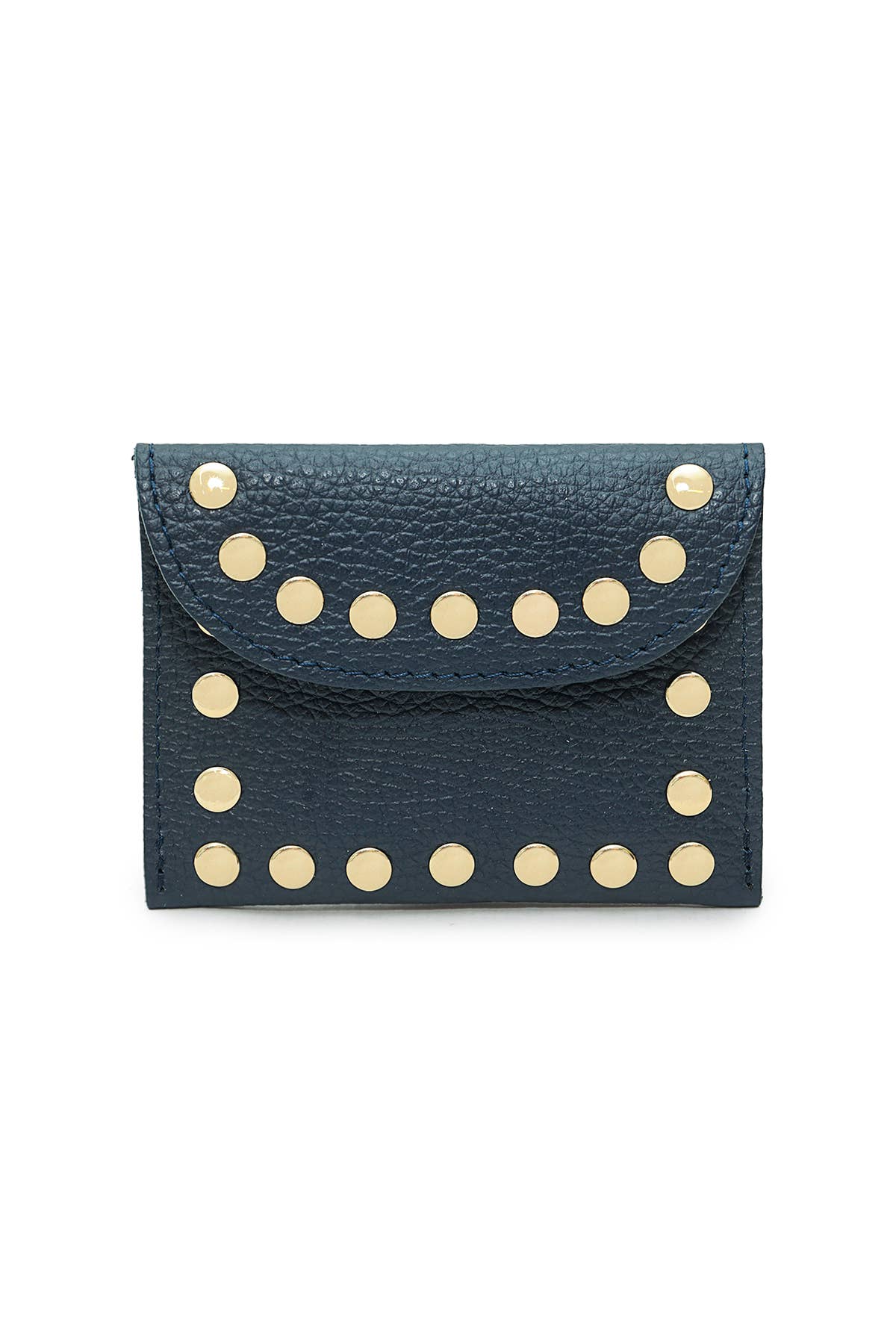 Studded Leather Purse | Navy