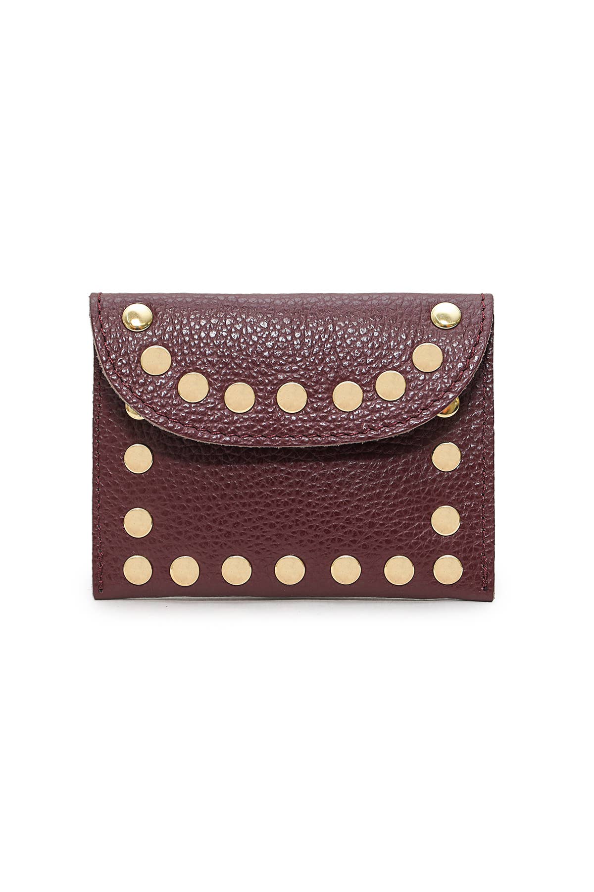 Studded Leather Purse | Burgundy