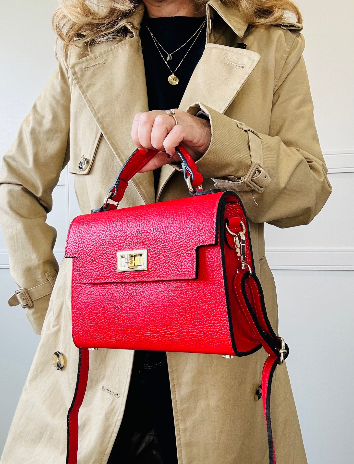 Firenze Leather Box Bag | Red