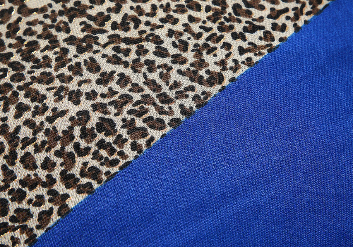 Leopard Colour Block Scarf | Blue