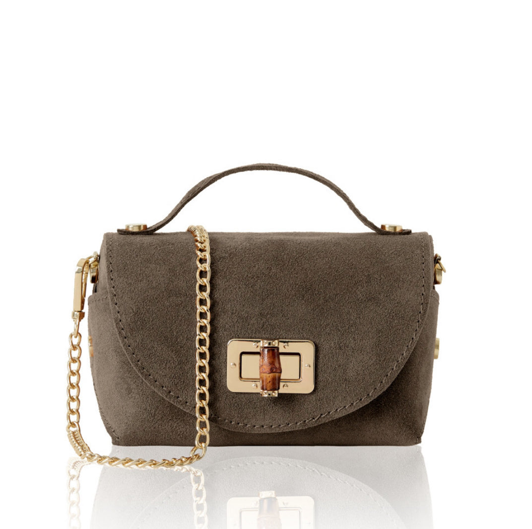 Milano Mini Suede Bag | Taupe