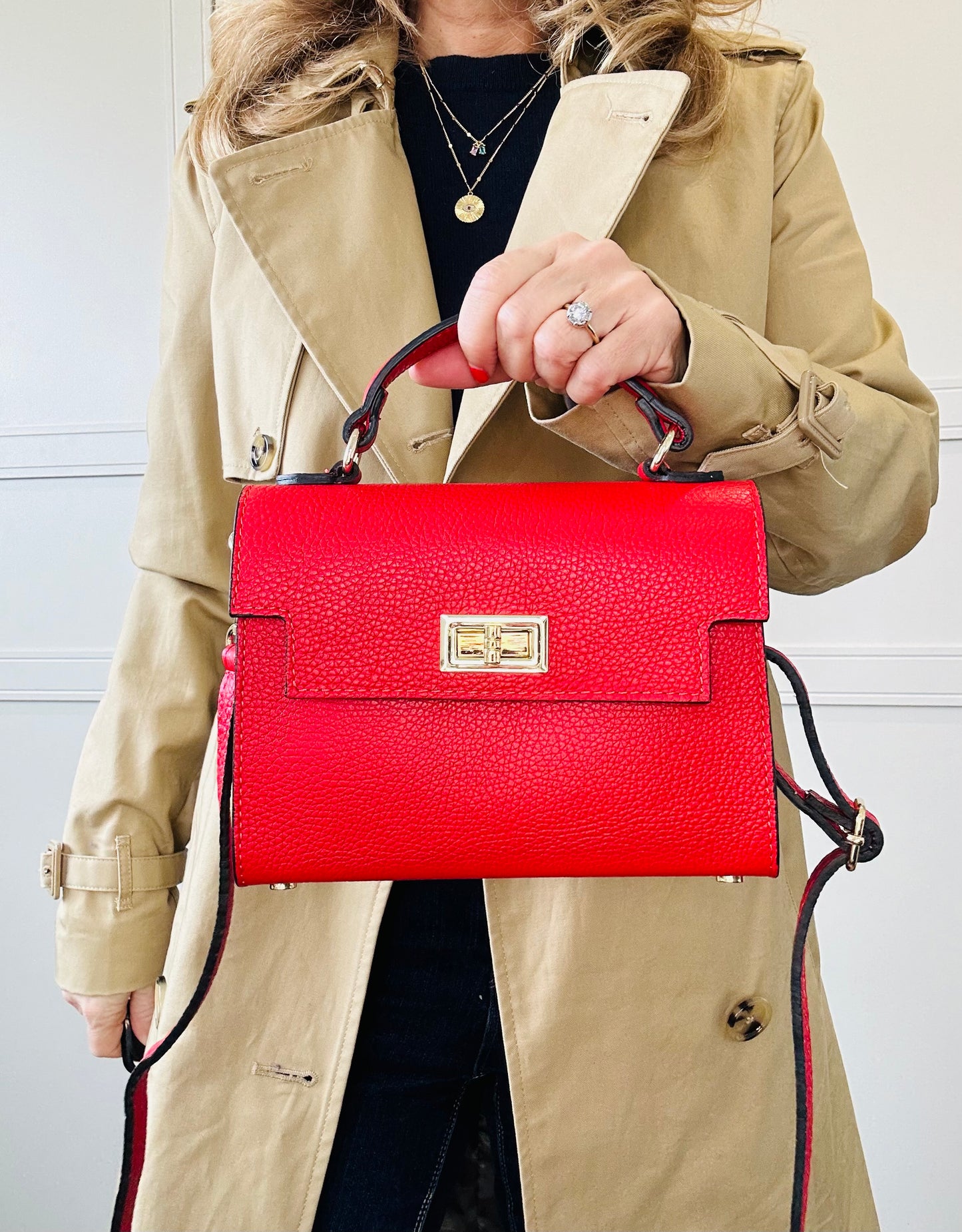 Firenze Leather Box Bag | Red
