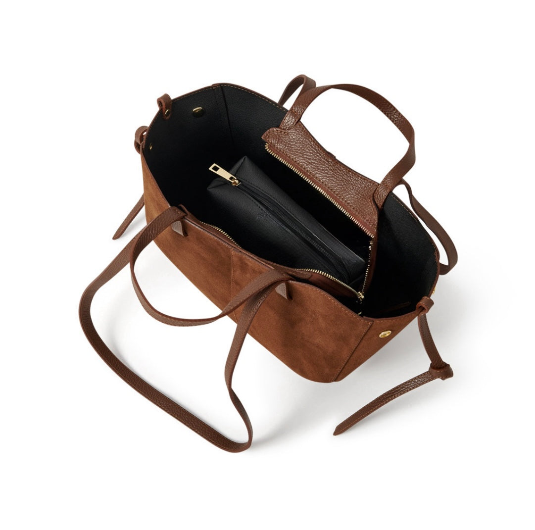 Genova Suede Tote Bag | Burgundy