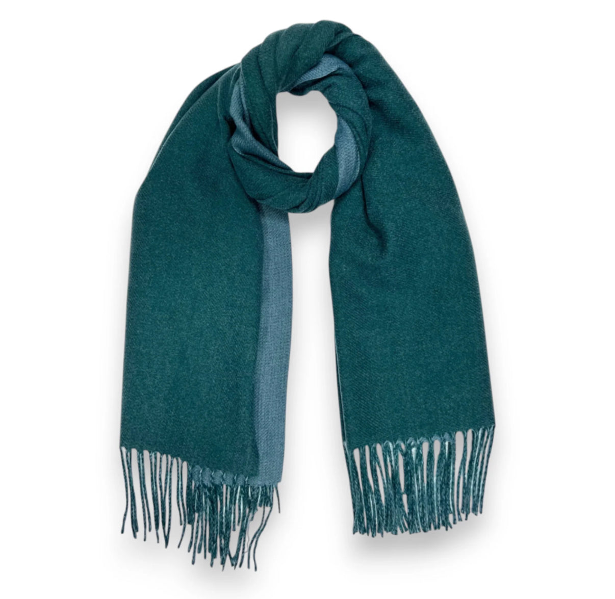 Two-Tone Cashmere Blend Scarf | Teal
