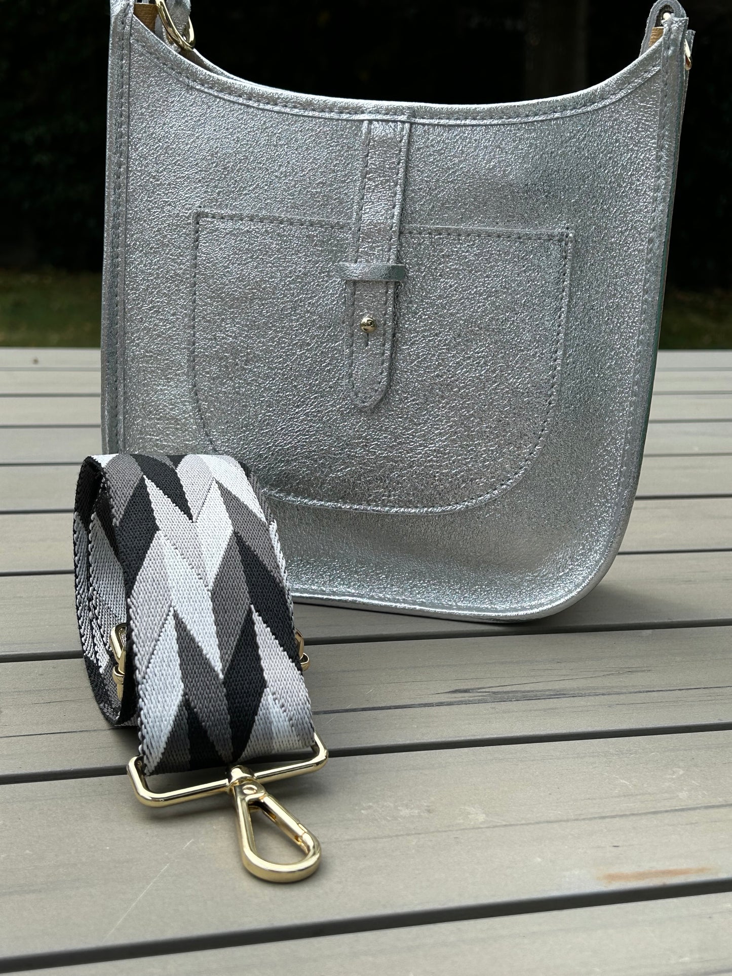 Portofino Leather Bag | Silver