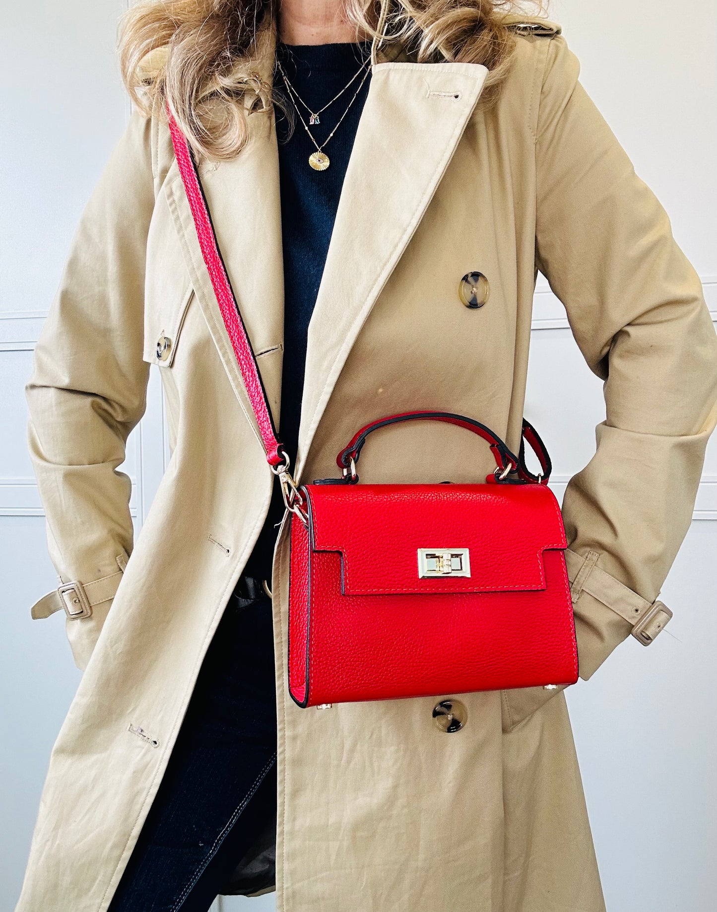 Firenze Leather Box Bag | Red