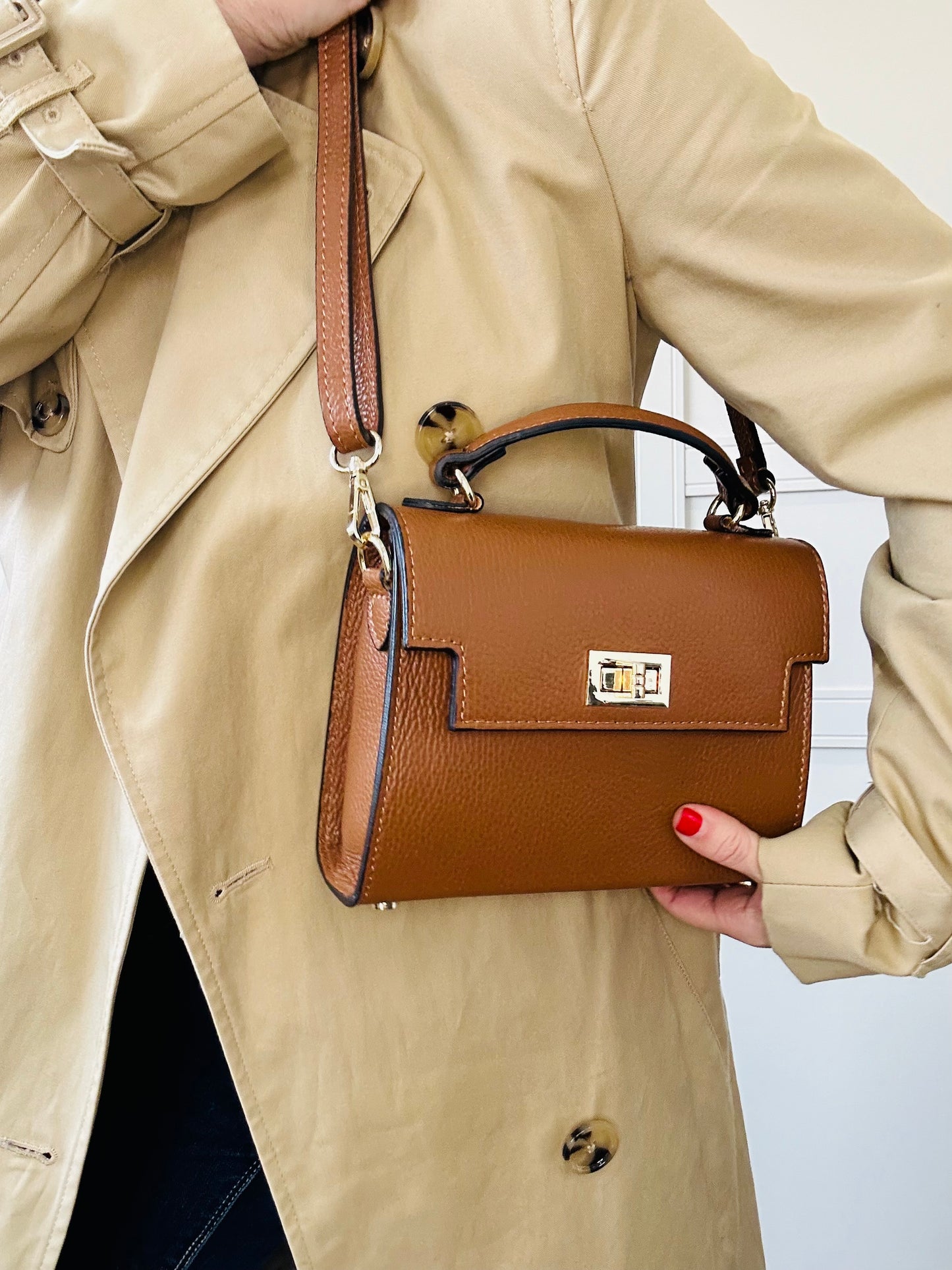 Firenze Leather Box Bag | Red