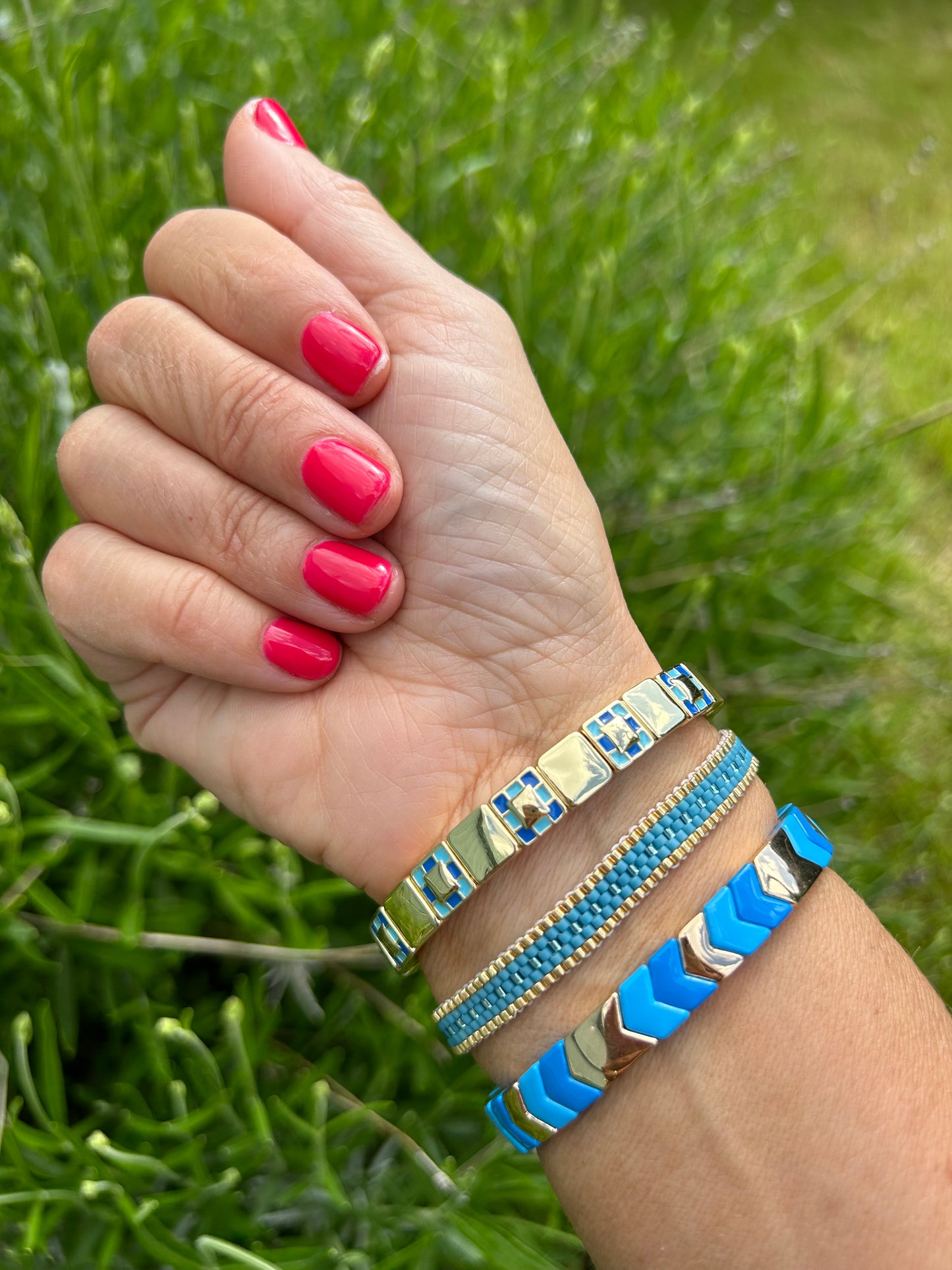 Bleu Tile Bracelet | Blue & Gold
