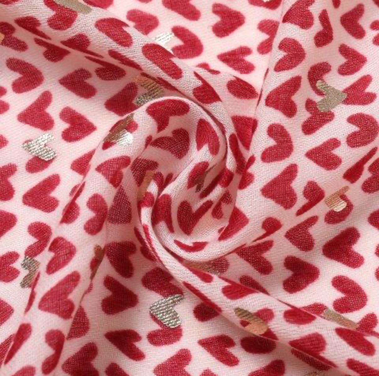 Sasha Heart Print Scarf | Berry