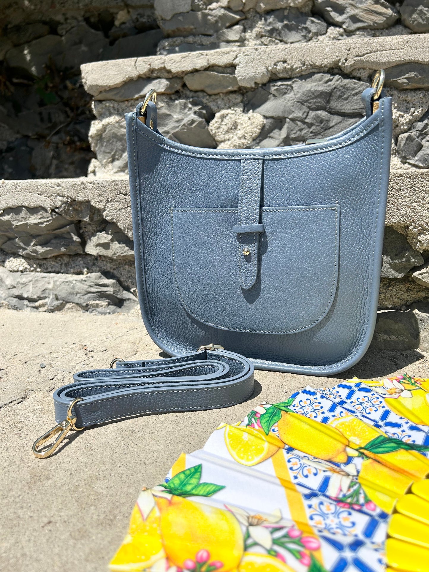 Portofino Leather Bag | Denim Blue
