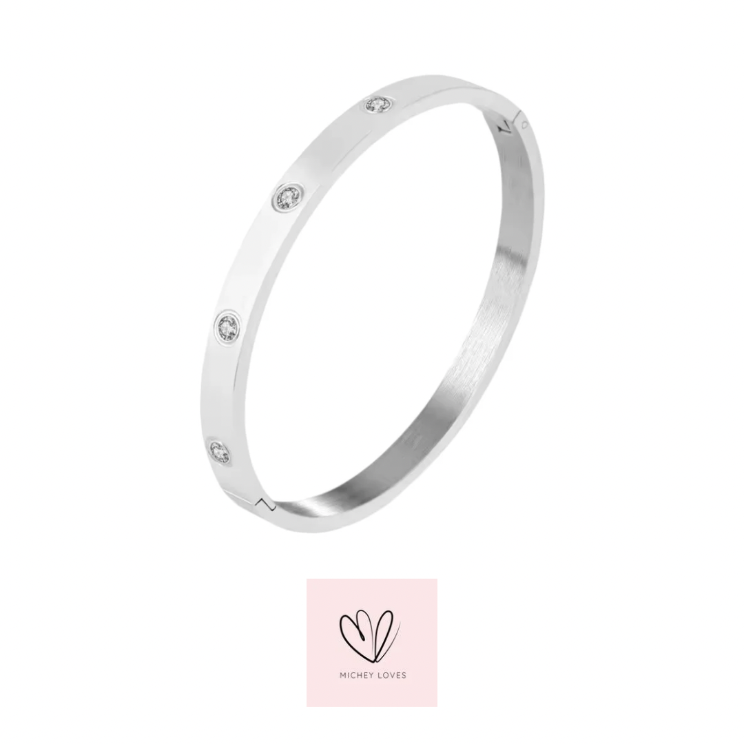Amore Bangle Bracelet | Silver