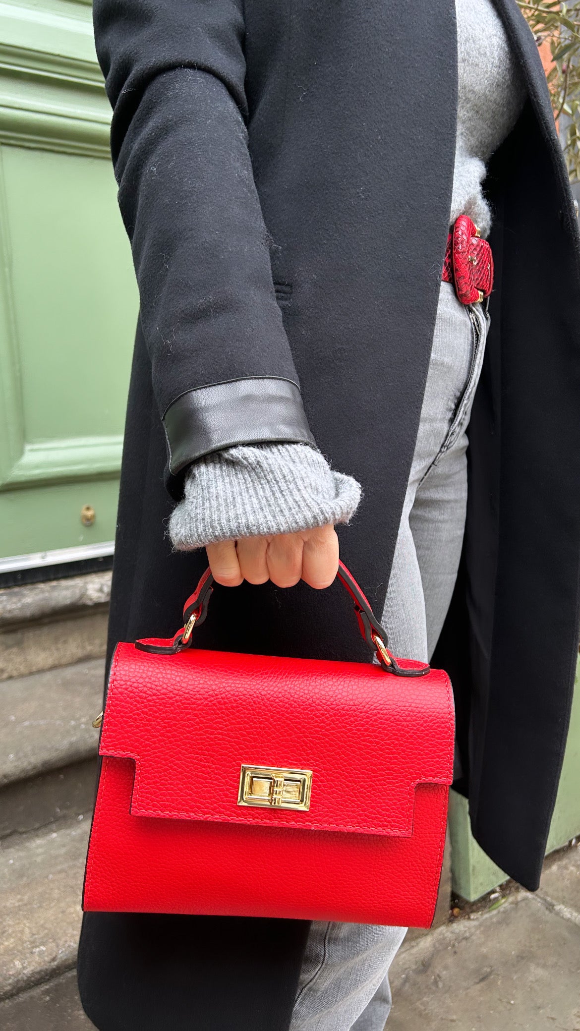 Firenze Leather Box Bag | Red
