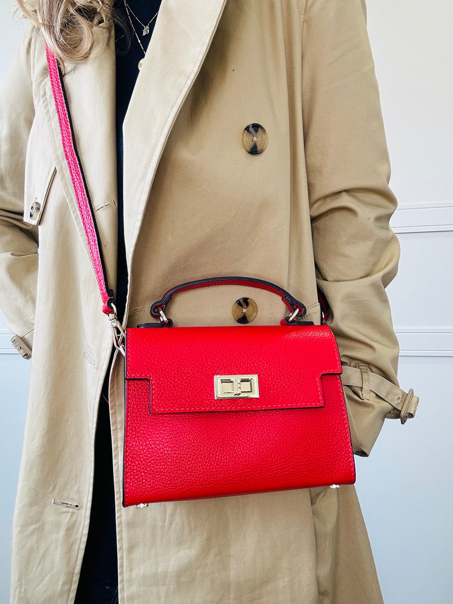 Firenze Leather Box Bag | Red