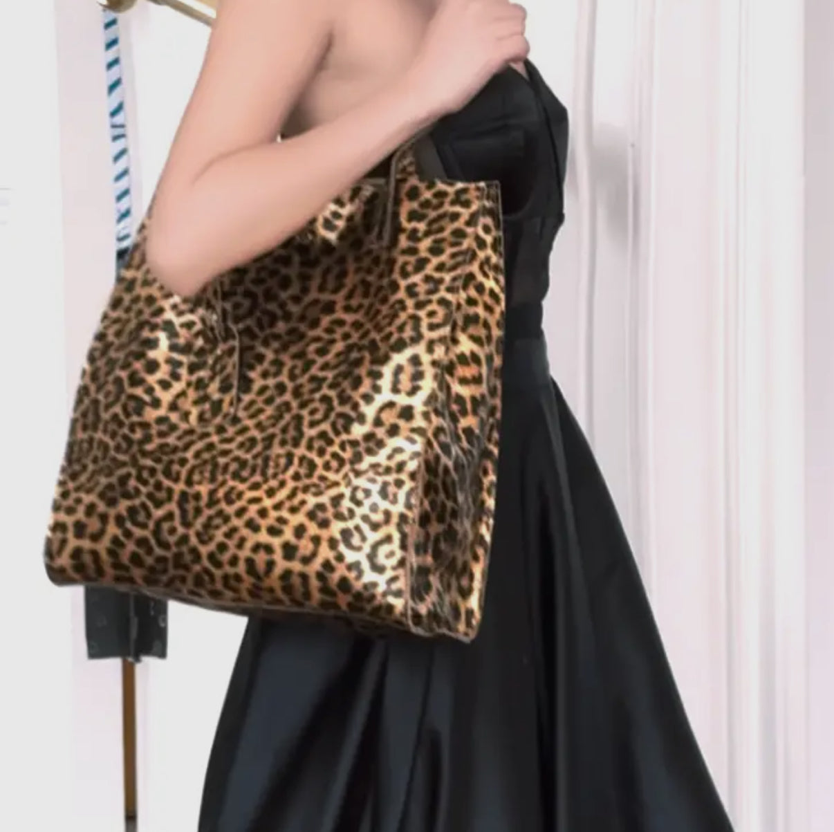 Leopard Print Leather Shopper