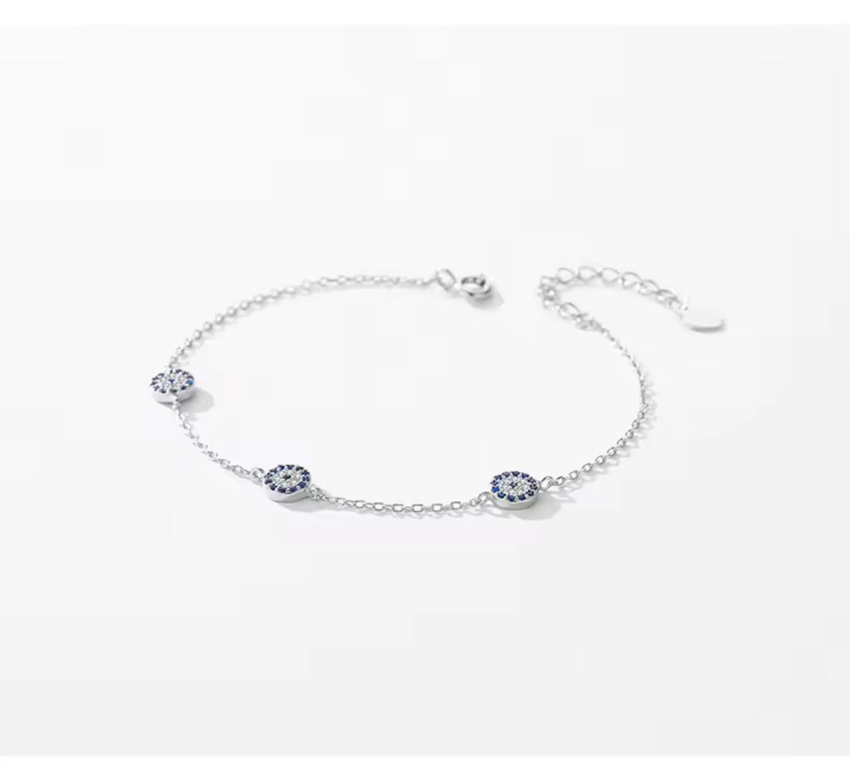 Triple Evil Eye Bracelet | Silver