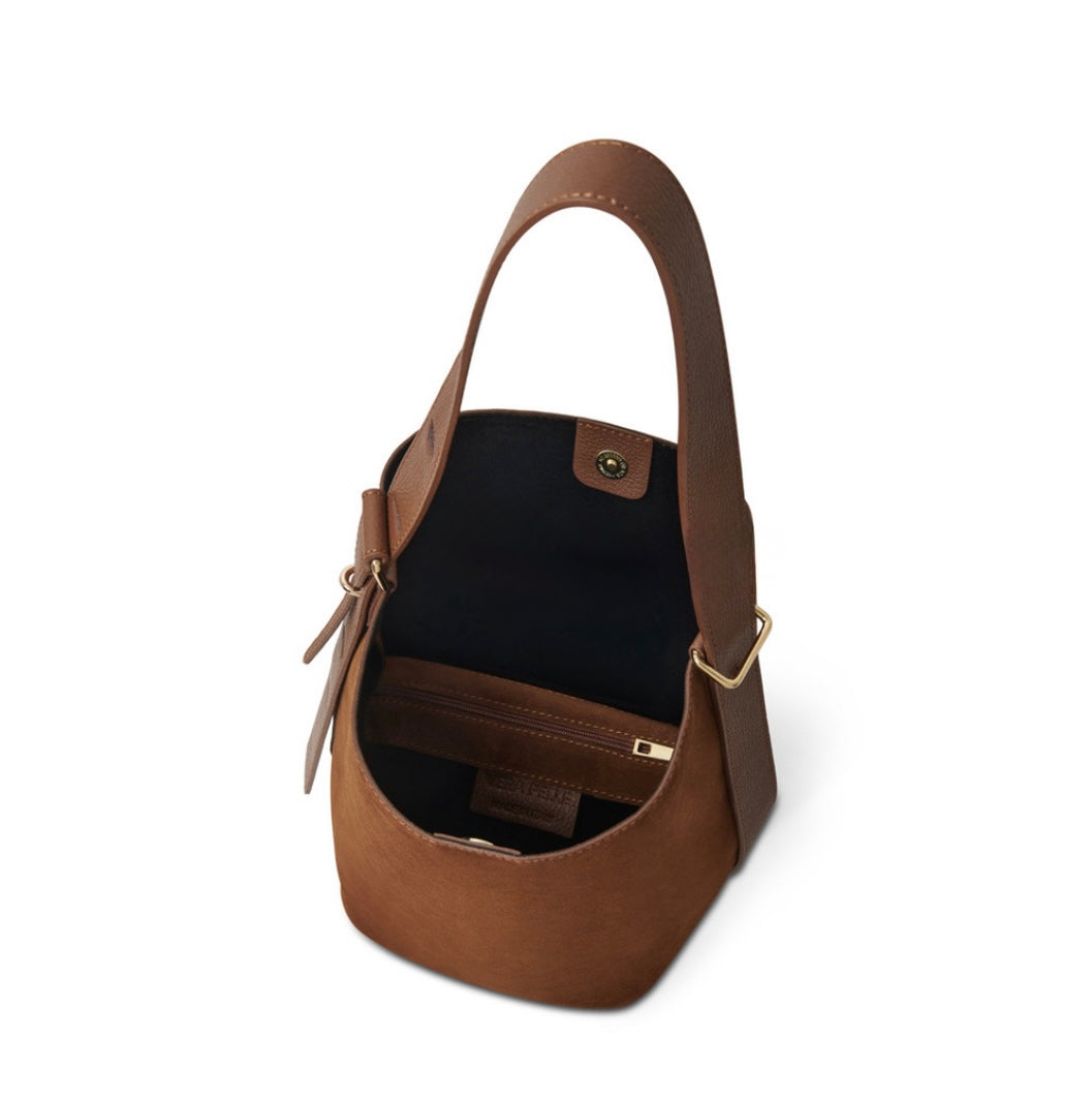 Suede Bucket Bag | Chocolate Brown