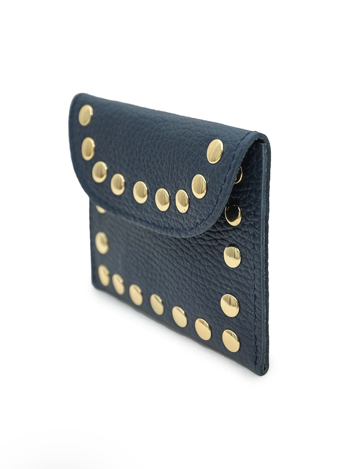 Studded Leather Purse | Navy
