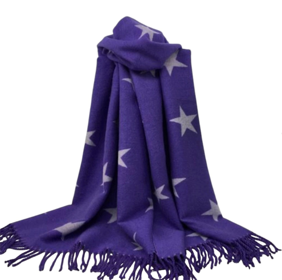 Star Cashmere Blend Reversible Scarf | Purple
