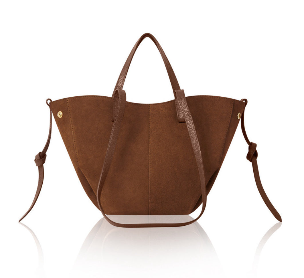 Genova Suede Tote Bag | Burgundy