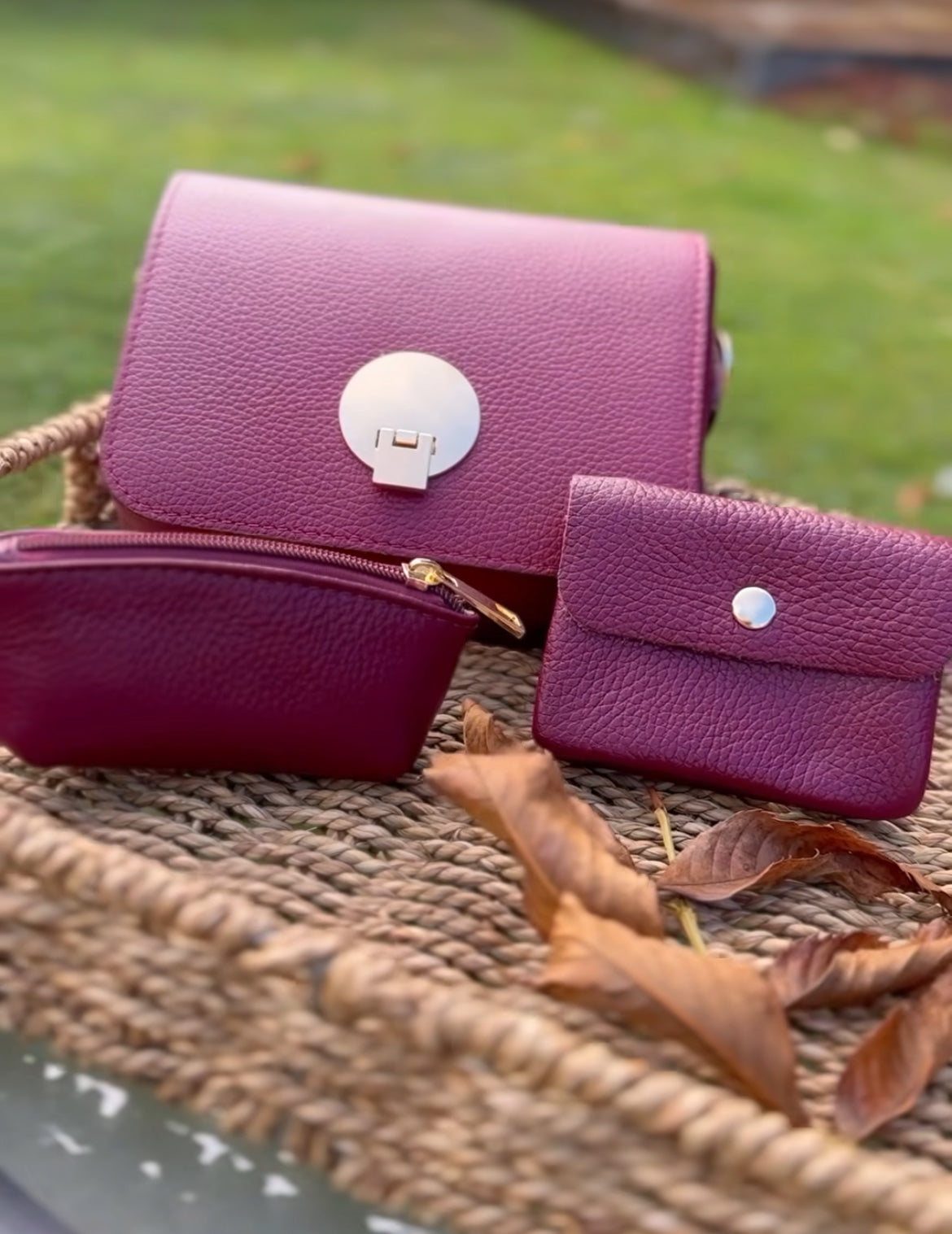 Leather Credit Card Coin Purse | Burgundy