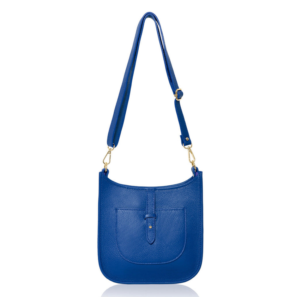 Royal blue leather online bag