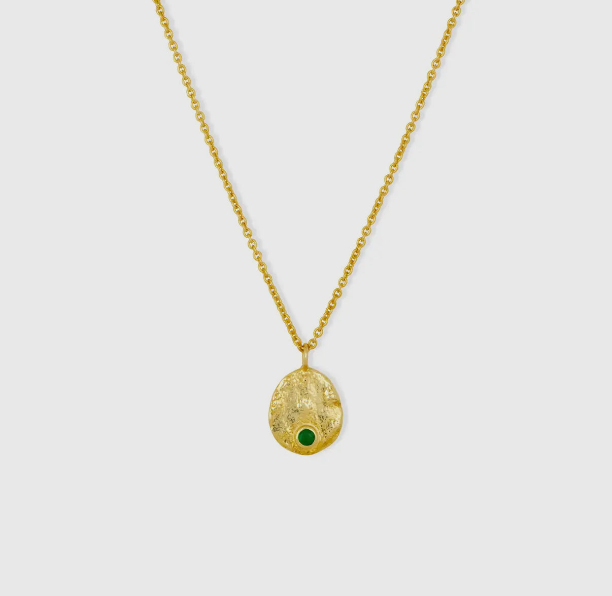 Venice Gold Coin Necklace Green