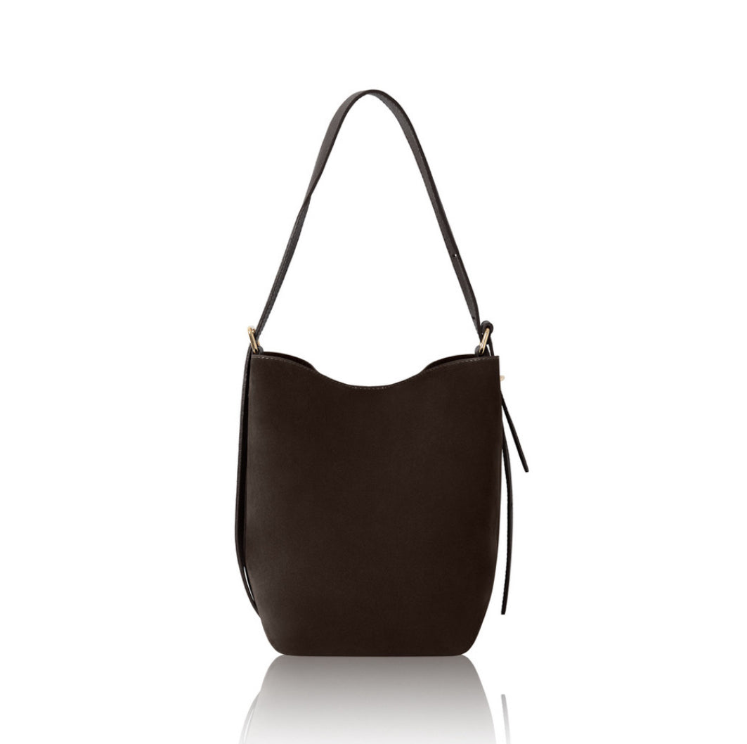 Suede Bucket Bag | Chocolate Brown