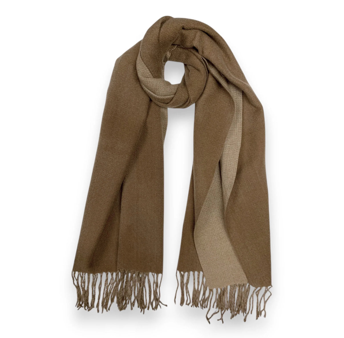 Two-Tone Cashmere Blend Scarf | Brown