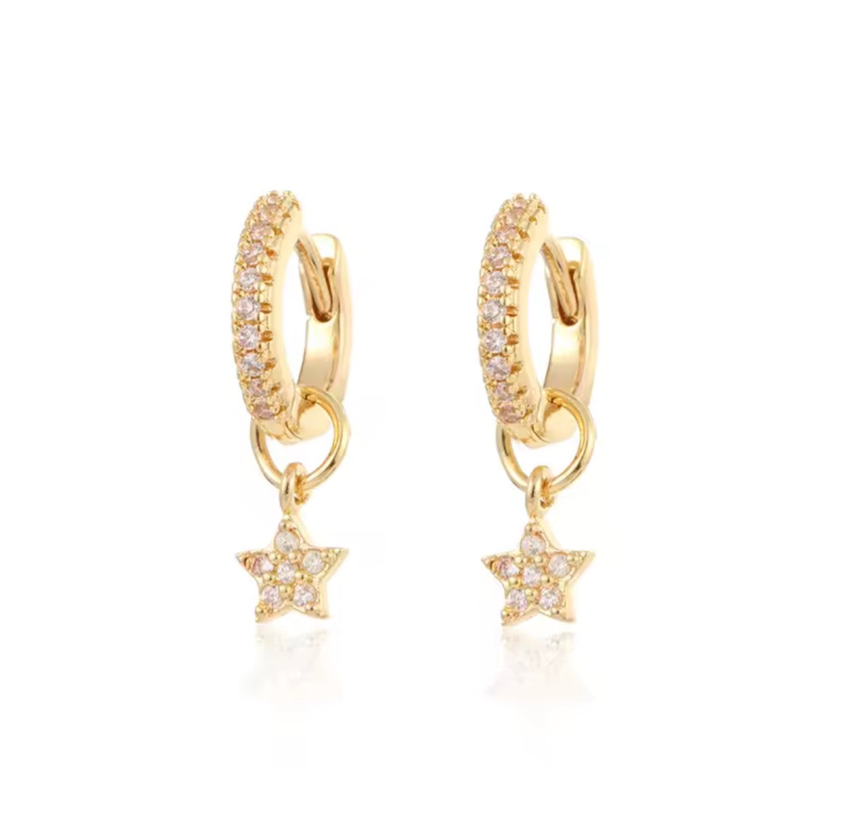 Celestial Star Huggie Earrings | Gold
