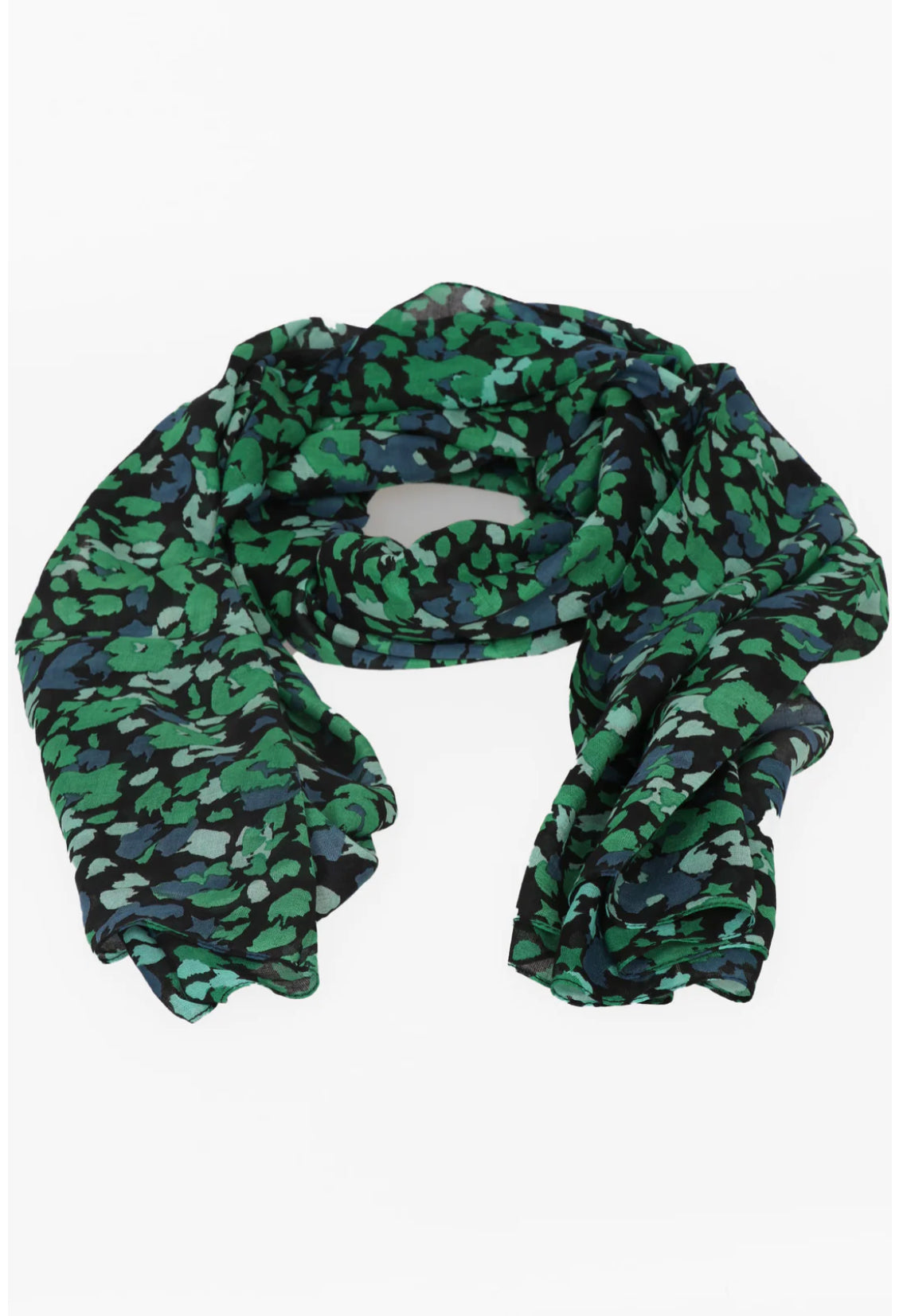 Textured Leopard Print Scarf | Green