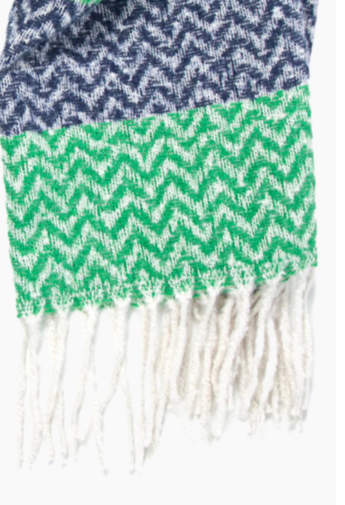 Aztec Print Blanket Scarf | Navy & Green