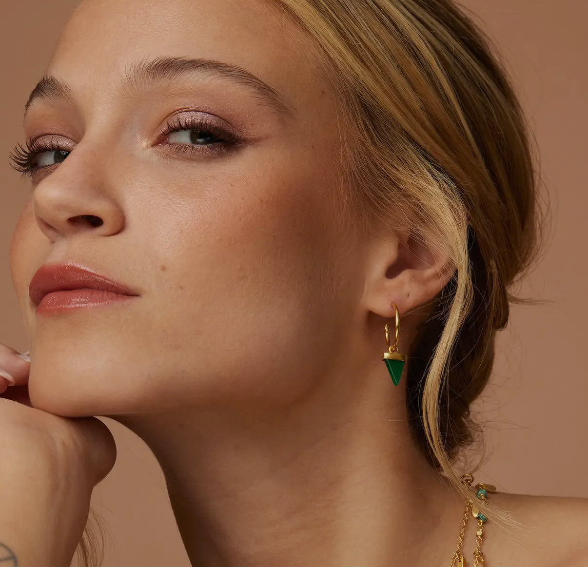 Paula Jade Earrings | Gold & Green