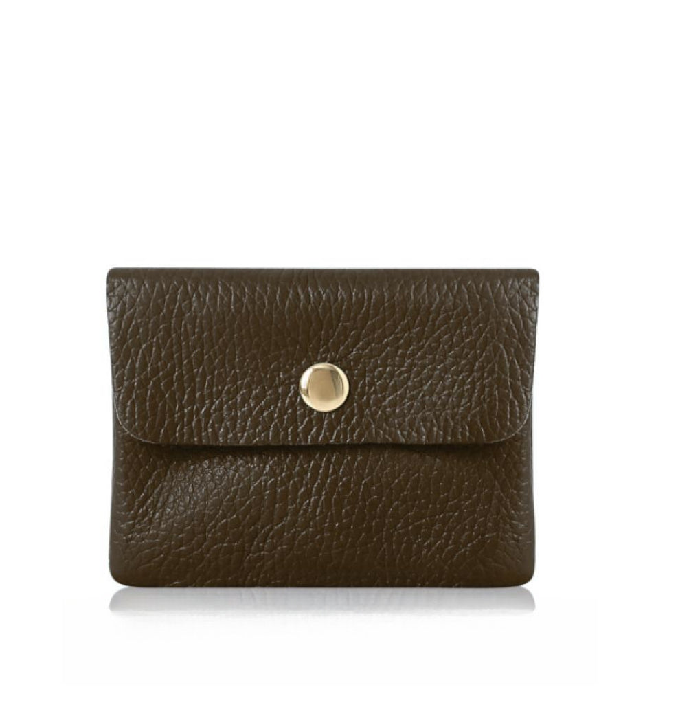 Leather Credit Card Coin Purse | Chocolate Brown