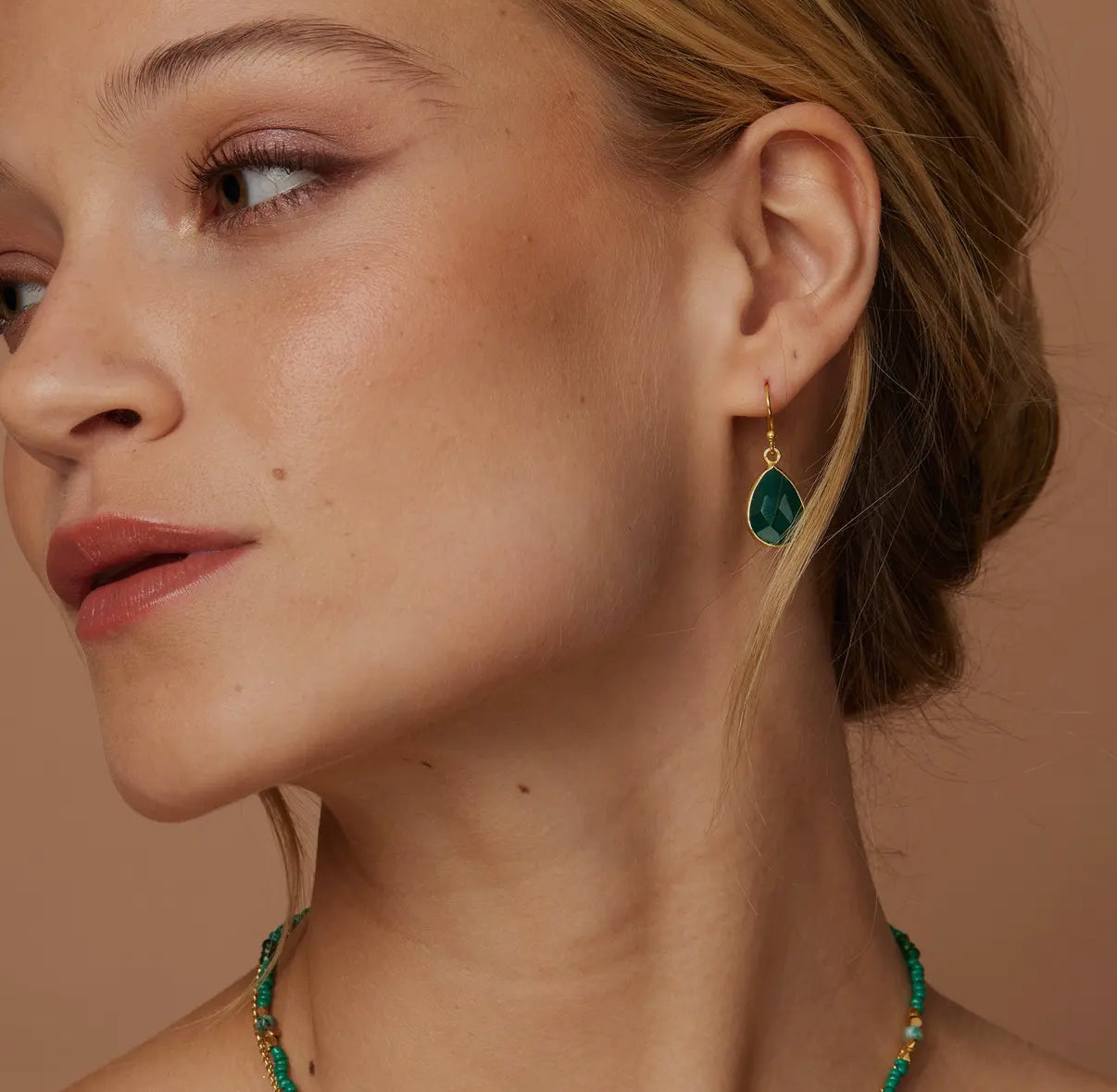 Ava Onyx Earrings | Green