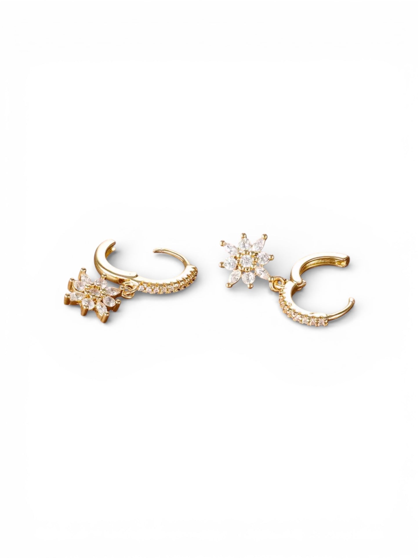 Fleur Huggie Earrings | Gold