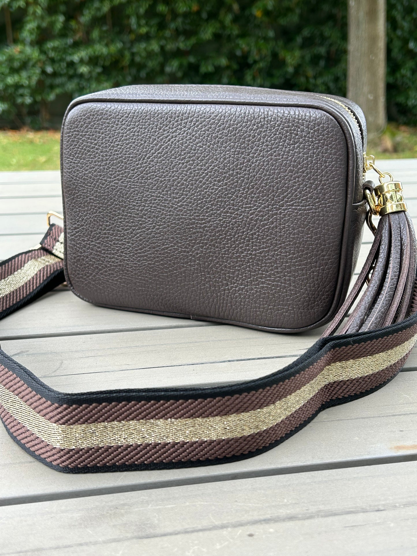 Stripe Bag Strap | Chocolate Brown