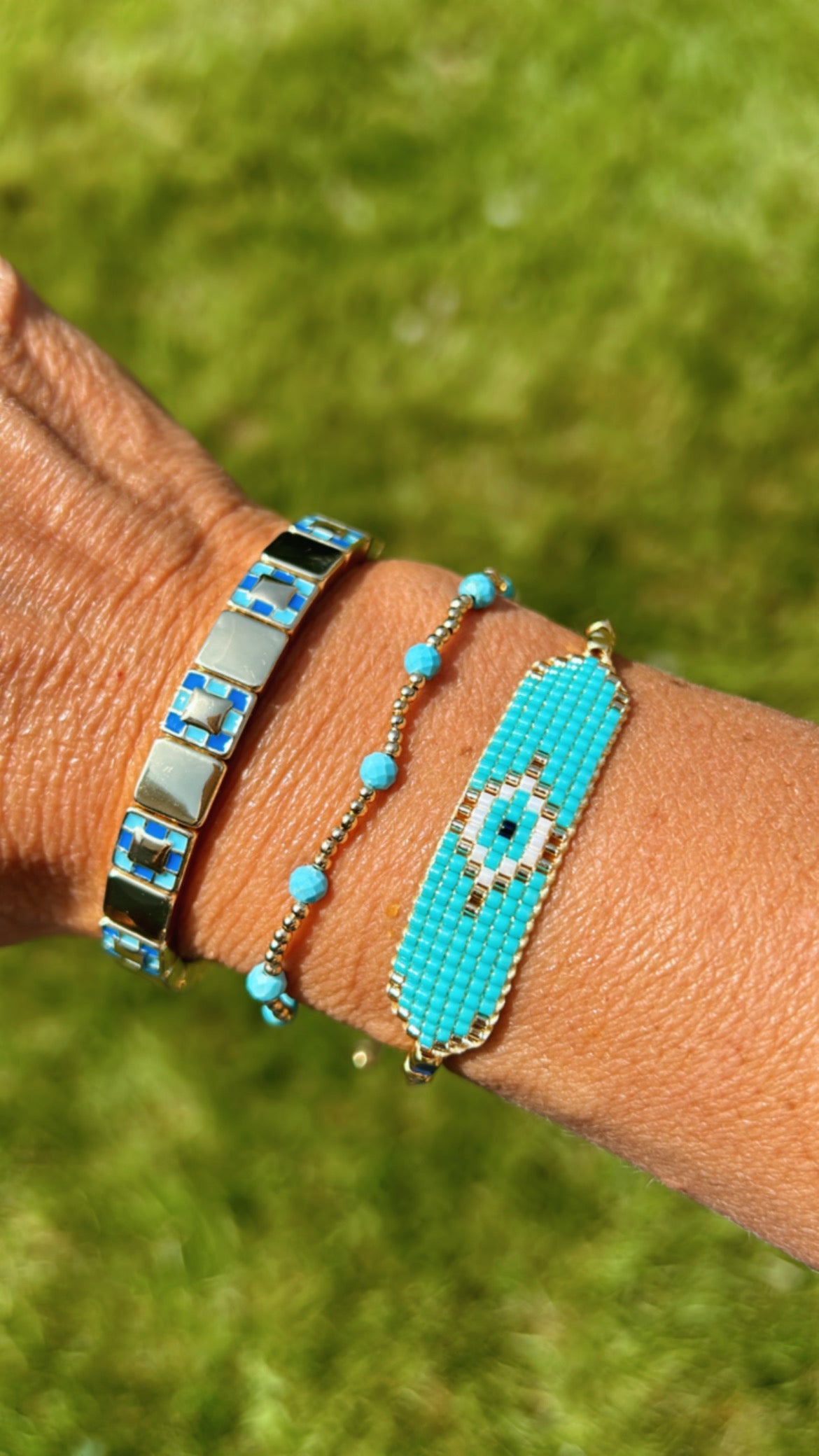 Bleu Tile Bracelet | Blue & Gold