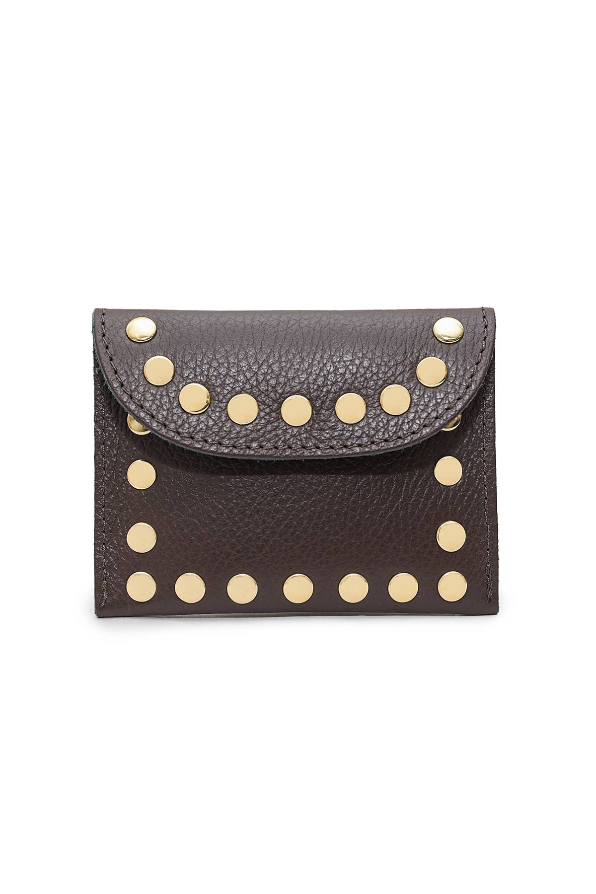 Studded Leather Purse | Chocolate